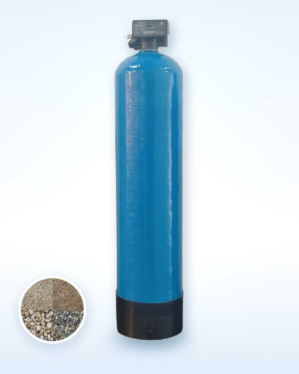 Automatic sand filter with silex, coarse and fine sand media for removing suspended solids