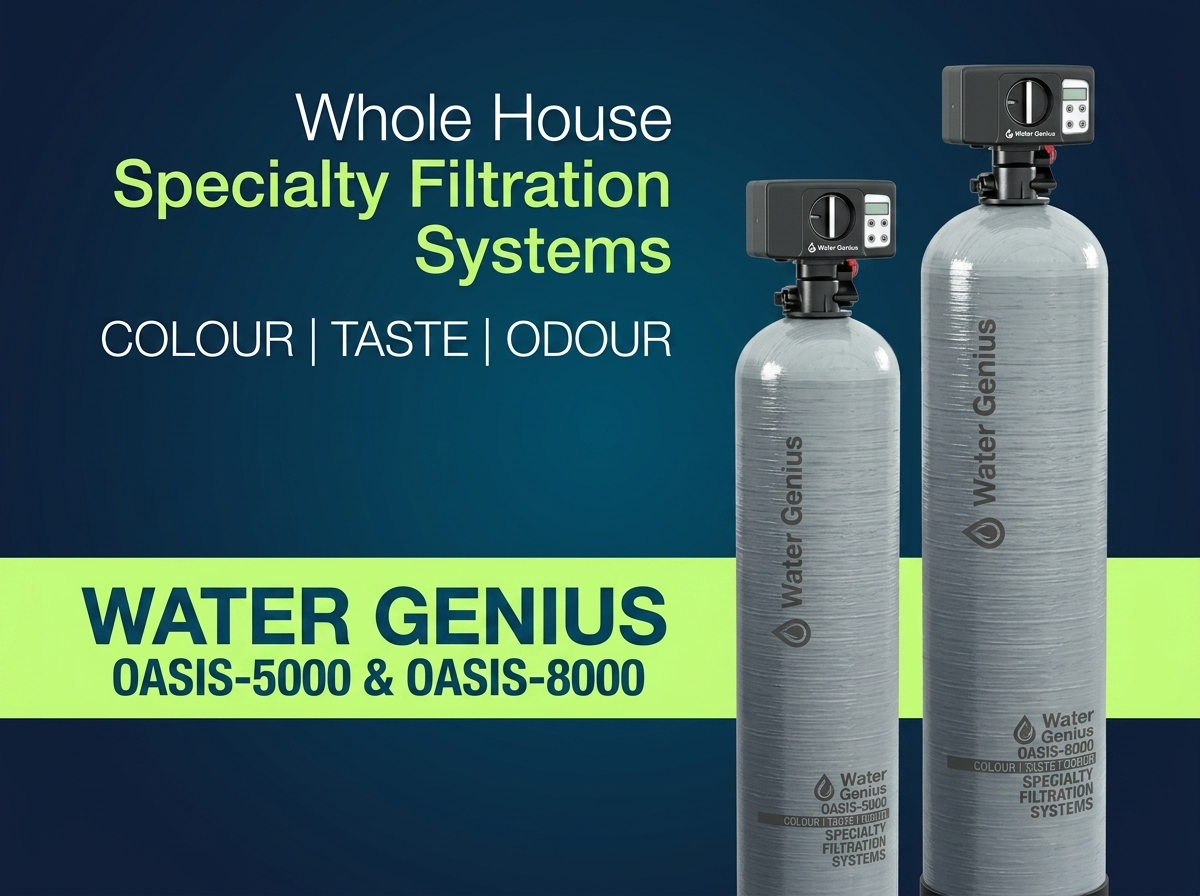 Water Genius Dune Oasis 5000 8000 whole house specialty filtration for colour taste odour