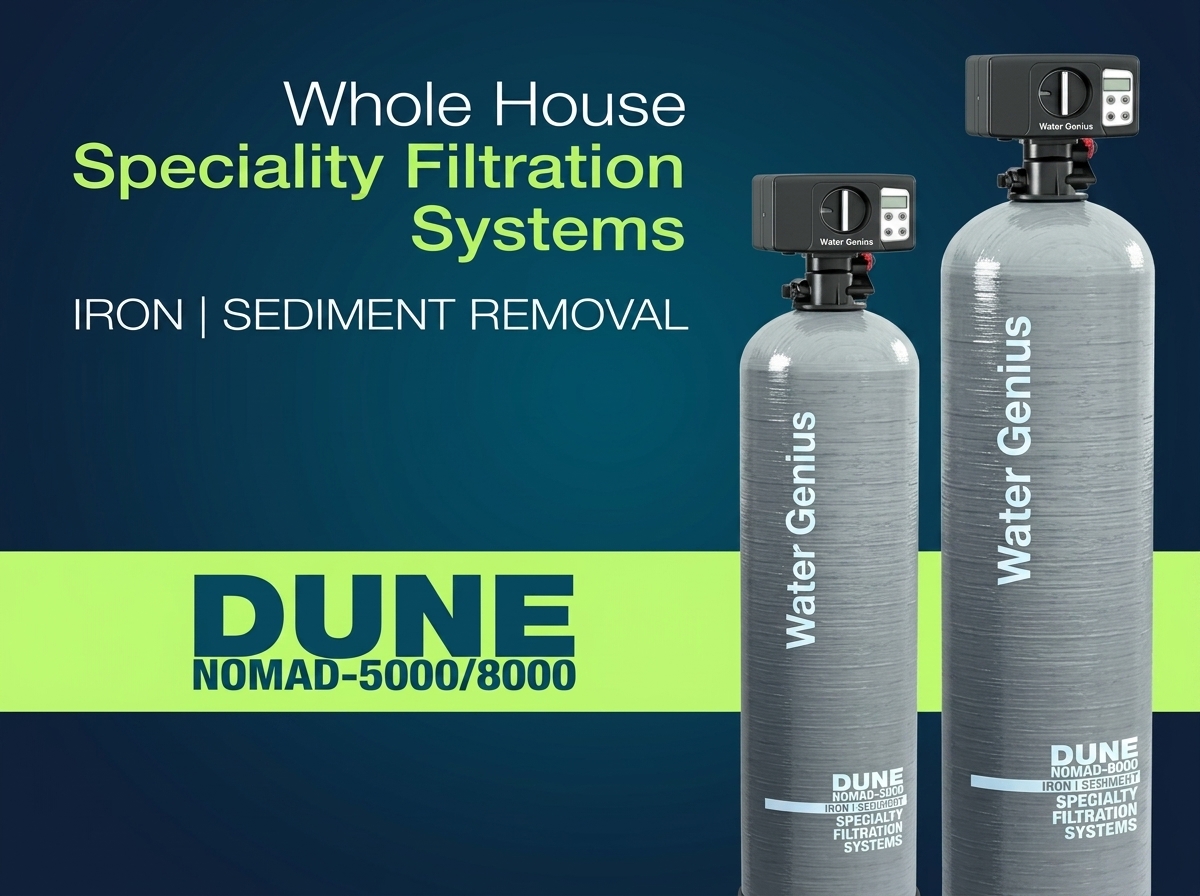 Water Genius whole house specialty filtration system for iron and sediment removal
