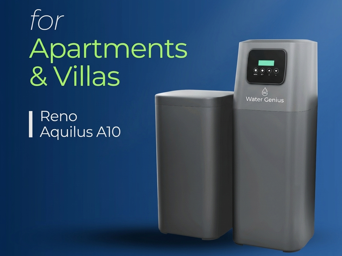 Water Genius Reno Aquilus A10 automatic cabinet water softener for apartments and villas