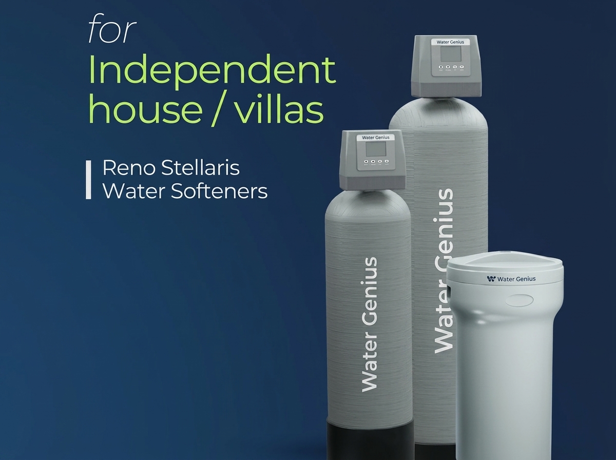 Water Genius Reno Stellaris high capacity tank water softener for independent houses and villas